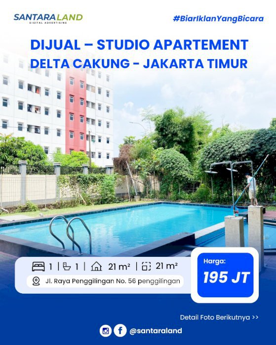 ‎DIJUAL – STUDIO APARTEMEN DELTA CAKUNG, JAKARTA TIMUR