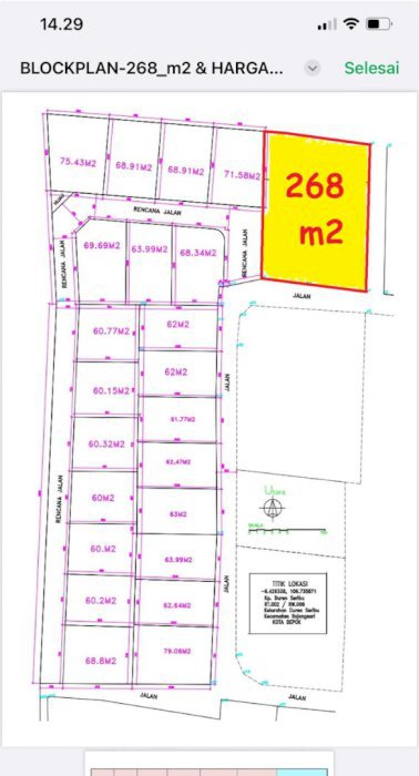Dijual Tanah Jl. Komp. Sawangan Duren Seribu Bojongsari Kota Depok
