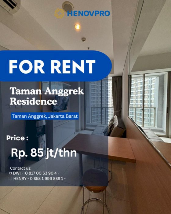 FOR RENT BRAND NEW Taman Anggrek Residence Unit 2BR Full Furnish