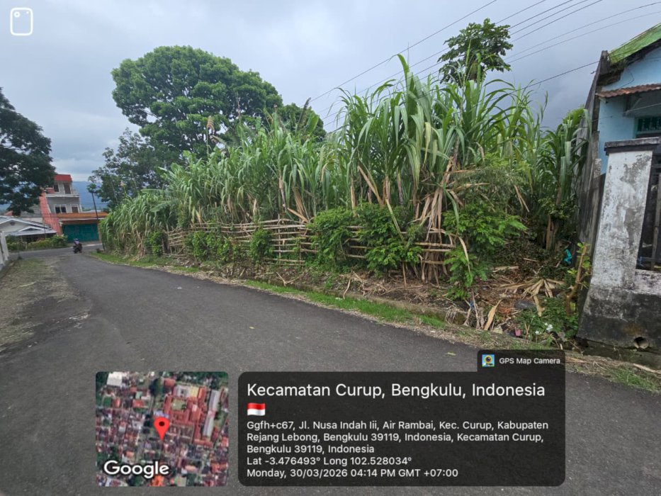 Tanah strategis dekat rumah dinas Bupati Curup Rejang Lebong