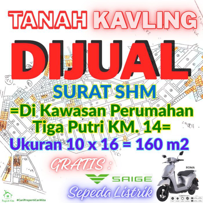 Kavling siap bangun dalam Perumahan Tiga Putri KM 14 Palembang