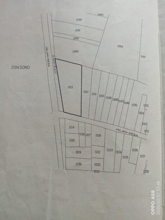 Jual tanah SHM milik pribadi Nol jalan,cocok buat kos-kosan dll.