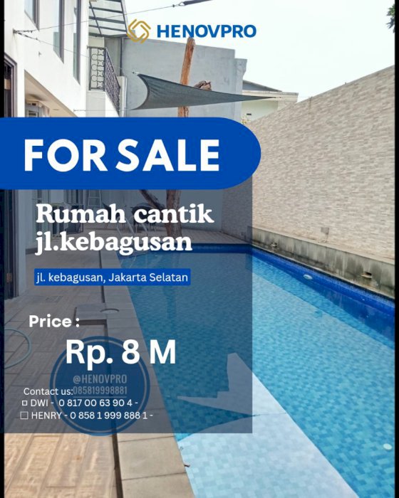 Dijual Rumah Cantik jl. Kebagusan, lokasi strategis dan tenang