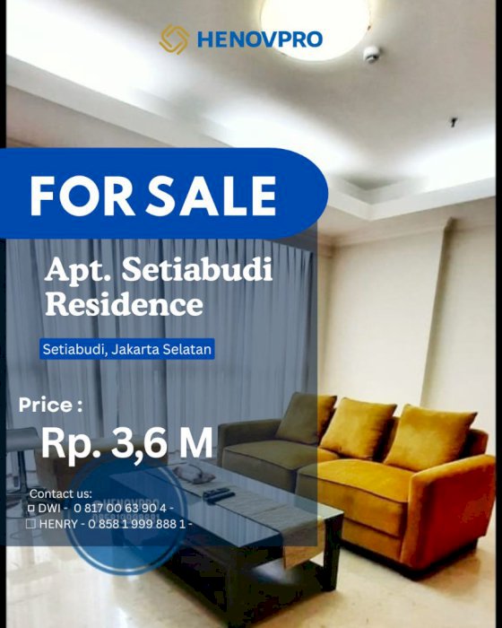 DIJUAL CEPAT SETIABUDI RES 3+1BR FF BEST CITY VIEW