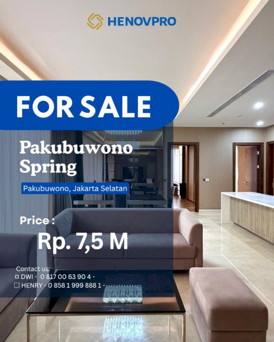 TURUN HARGA PAKUBUWONO SPRING 2+1BR BEST VIEW JARANG ADA