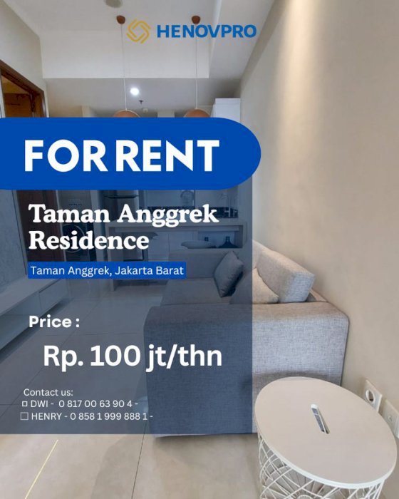 BRAND NEW Taman Anggrek Residence Unit 1BR + 1Study Full Furnish