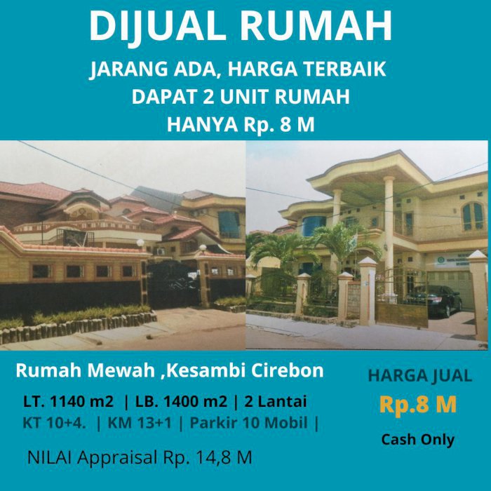 Dijual Rumah 2 Unit Gandeng Harga  terbaik Jarang Ada di Kota Cirebon