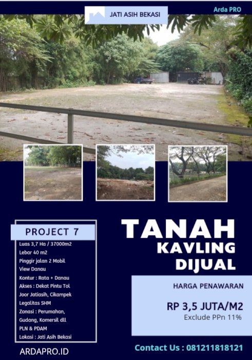 Dijual Tanah Jarang Ada di Jatiasih Bekasi