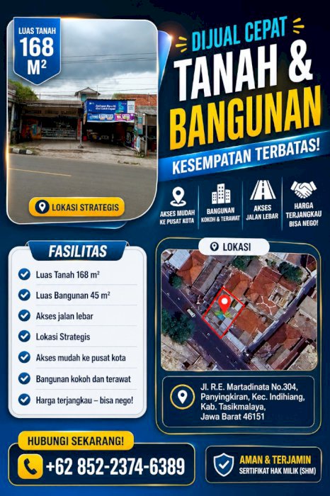 DIJUAL CEPAT TANAH & BANGUNAN