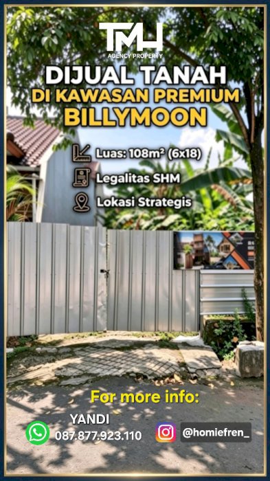 Dijual kavling di kawasan ekslklusif Billymoon Pondok Kelapa