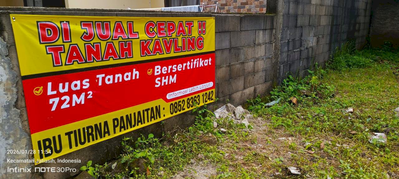 tanah kavling bebas banjir dan dekat dengan pasar, sekolah dan toll