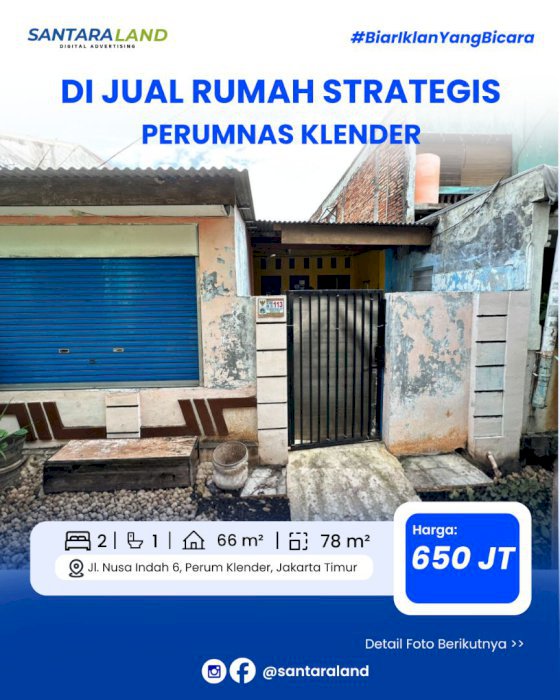 DI JUAL RUMAH STRATEGIS DI NUSA INDAH PERUMNAS KLENDER