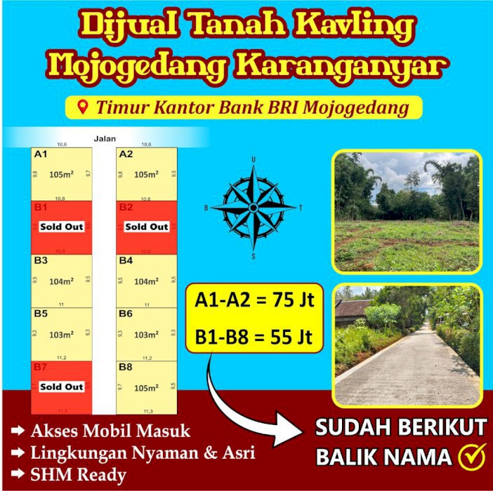 Dijual Tanah Kavling Mojogedang Karanganyar – Langsung Pemilik