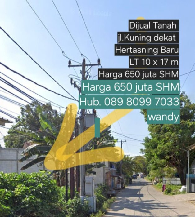 Dijual Tanah jln.Kuning Aroepala Hertasning LT 10 x 17