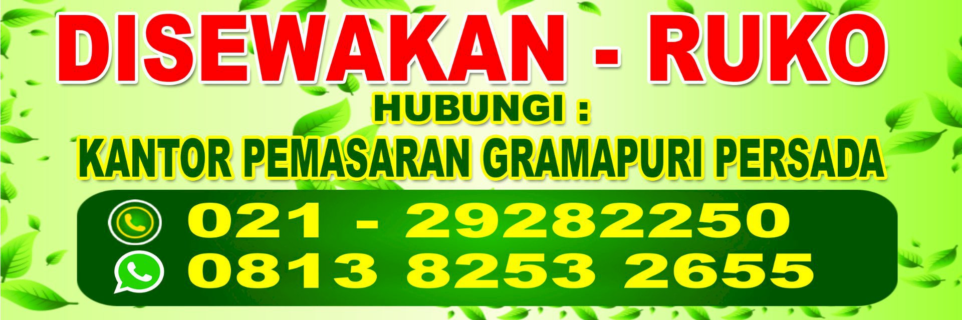 Disewakan Ruko Gramaniaga