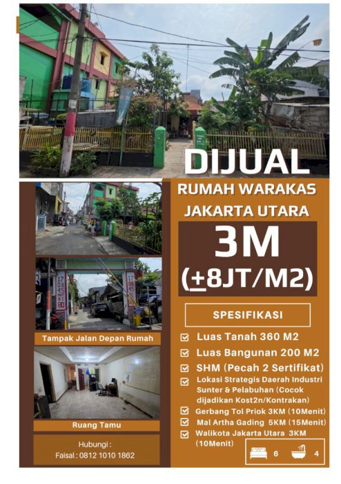 Rumah Warakas Tanjung Priok Jakarta Utara–Strategis Area