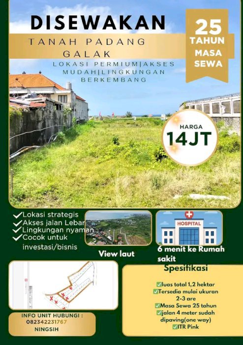 Tanah kavling view laut di padanggalak