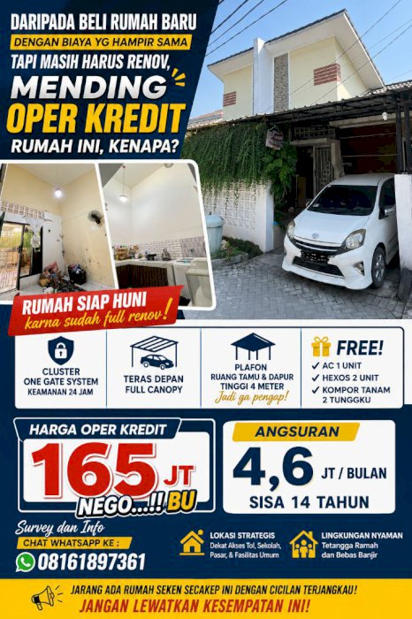 JUAL (BU) CEPAT OPER KREDIT RUMAH CLUSTER VICTORIA PASAR KEMIS
