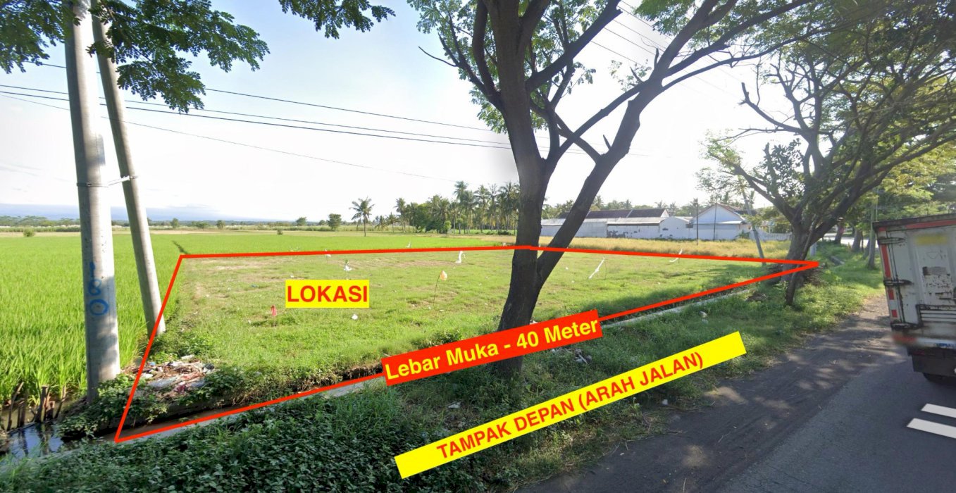 DIJUAL TANAH MURAH STRATEGIS JALUR PANTURA 1.177 m2 (LEBAR MUKA 40 m)