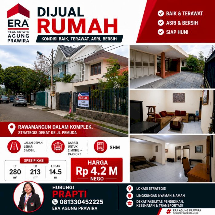 Di jual rumah mewah lokasi strategis di Rawamangun Jakarta Timur