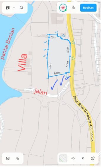 Tanah Dekat Pantai Bonian Tabanan Bali