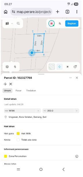 Dijual Tanah  lt 2 view laut ungasan