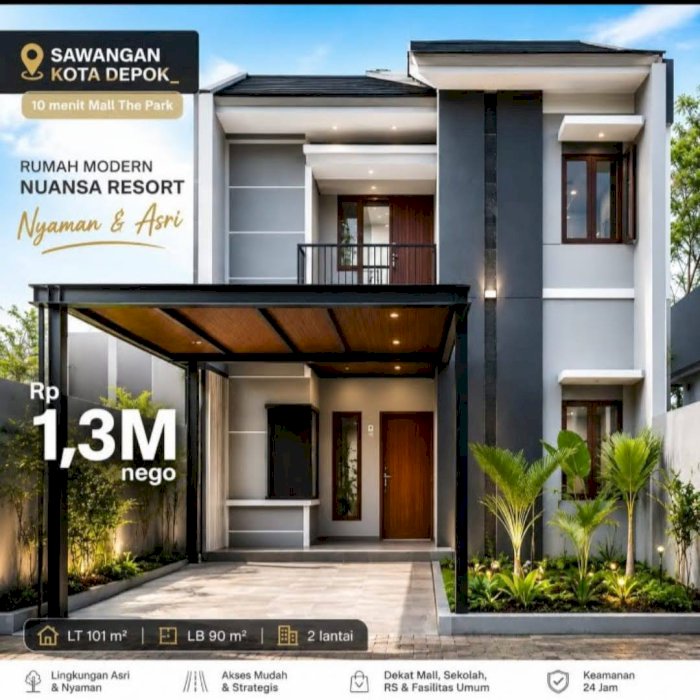 Rumah 2 Lantai Tanah Luas Di Sawangan Depok