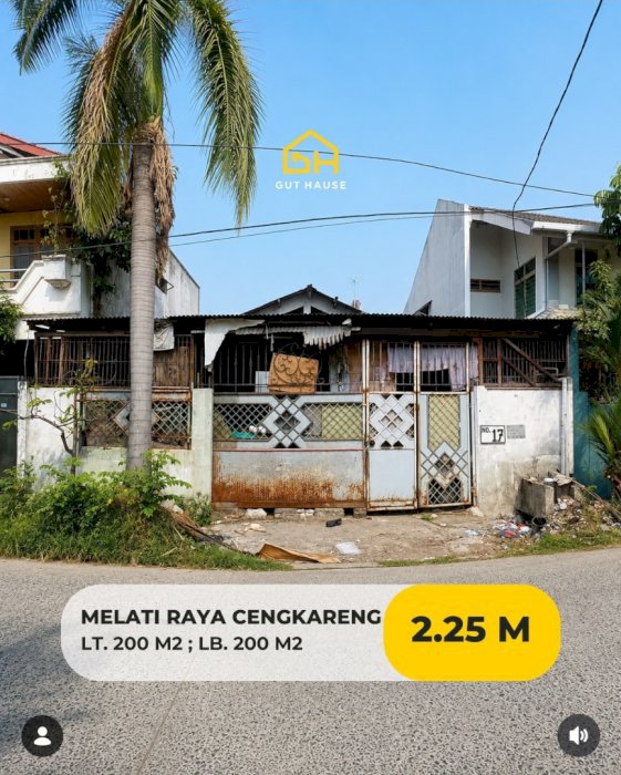 Dijual Rumah Tua Hitung Tanah di Melati Raya Cengkareng