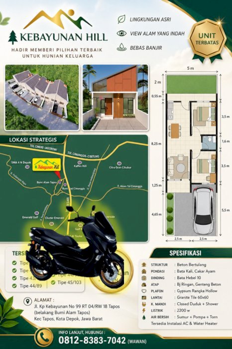Dijual rumah siap huni kavling mulai 85 m2 lingkungan asri view alam