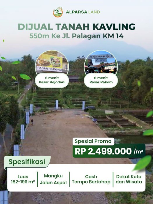 Di jual tanah kavling strategis di Purwobinangun Sleman