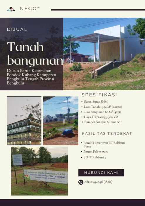 Dijual tanah dan ruko 1 pintu