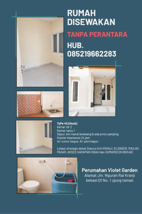 RUMAH SIAP HUNI DAN STRATEGIS TANPA PERANTARA-PERUMAHAN VIOLET GARDEN